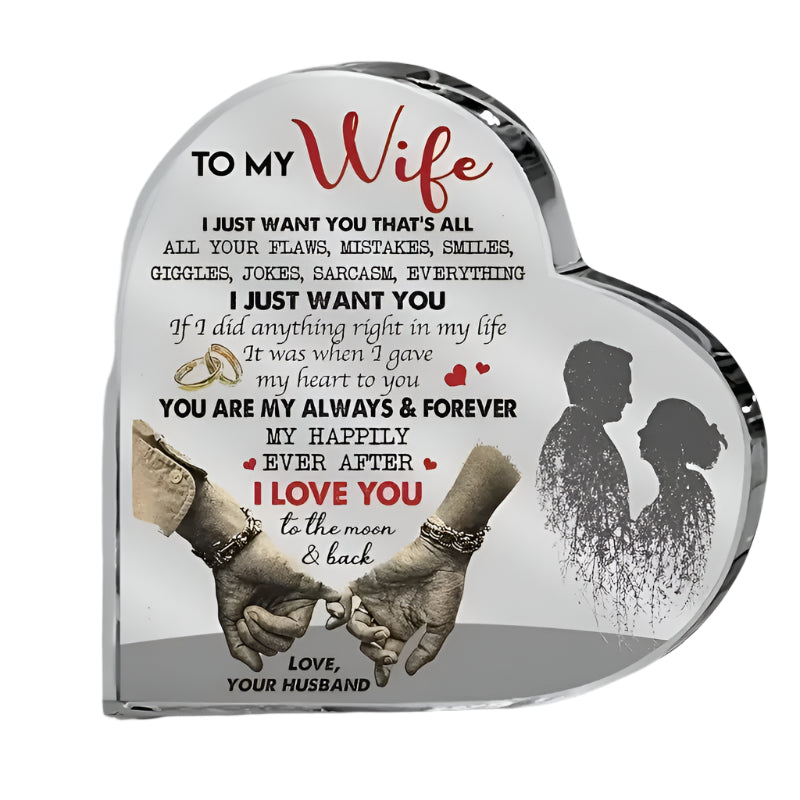 Heart Shaped Acrylic Plaque Romantic Gift Keepsake-0