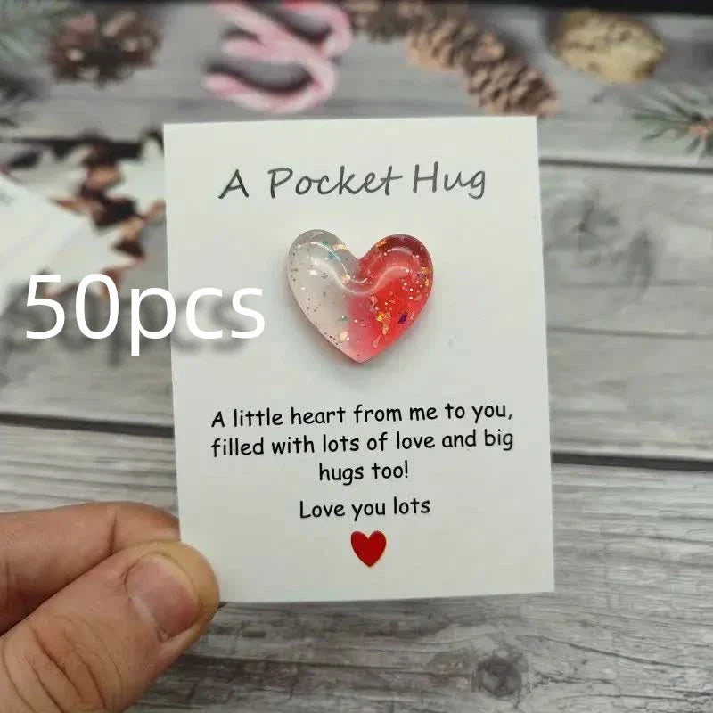 50pcs Heart Pocket Hugs with Encouragement Card-2