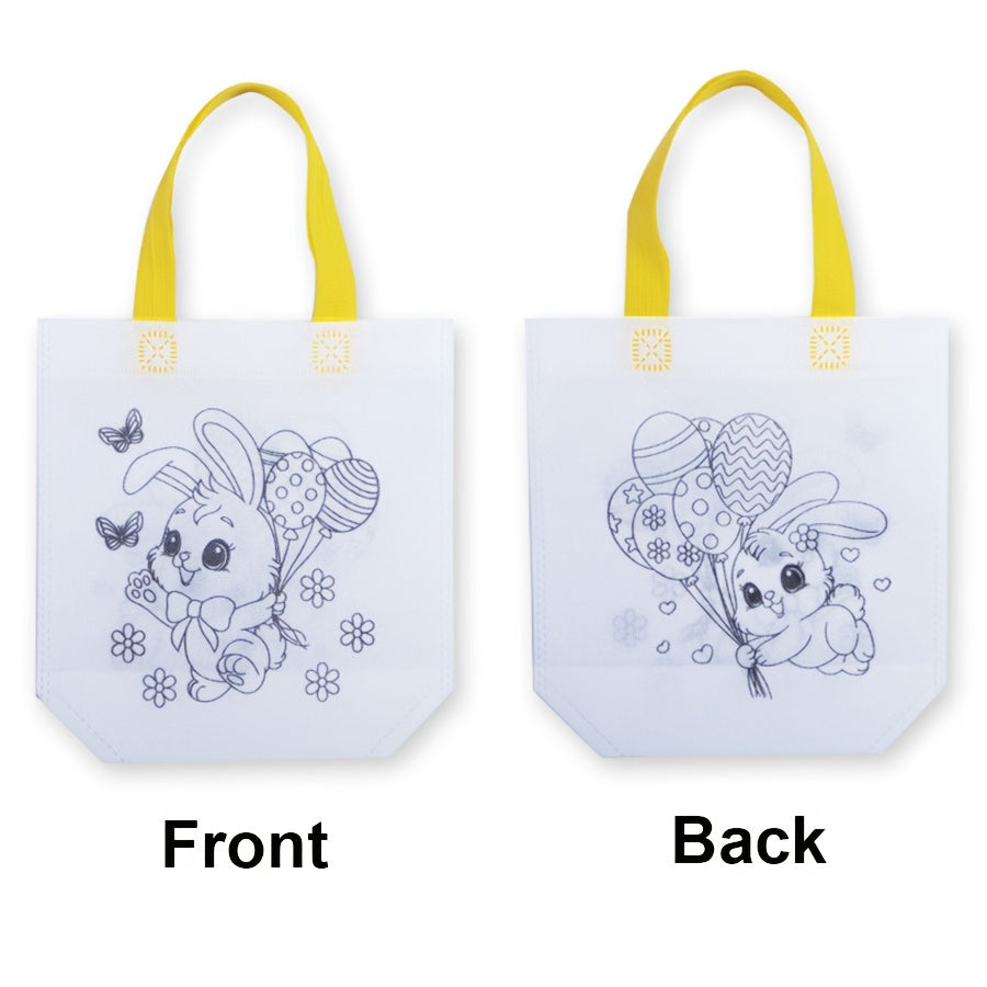 5pcs Easter Tote Bags with Bunny and Egg Design-3