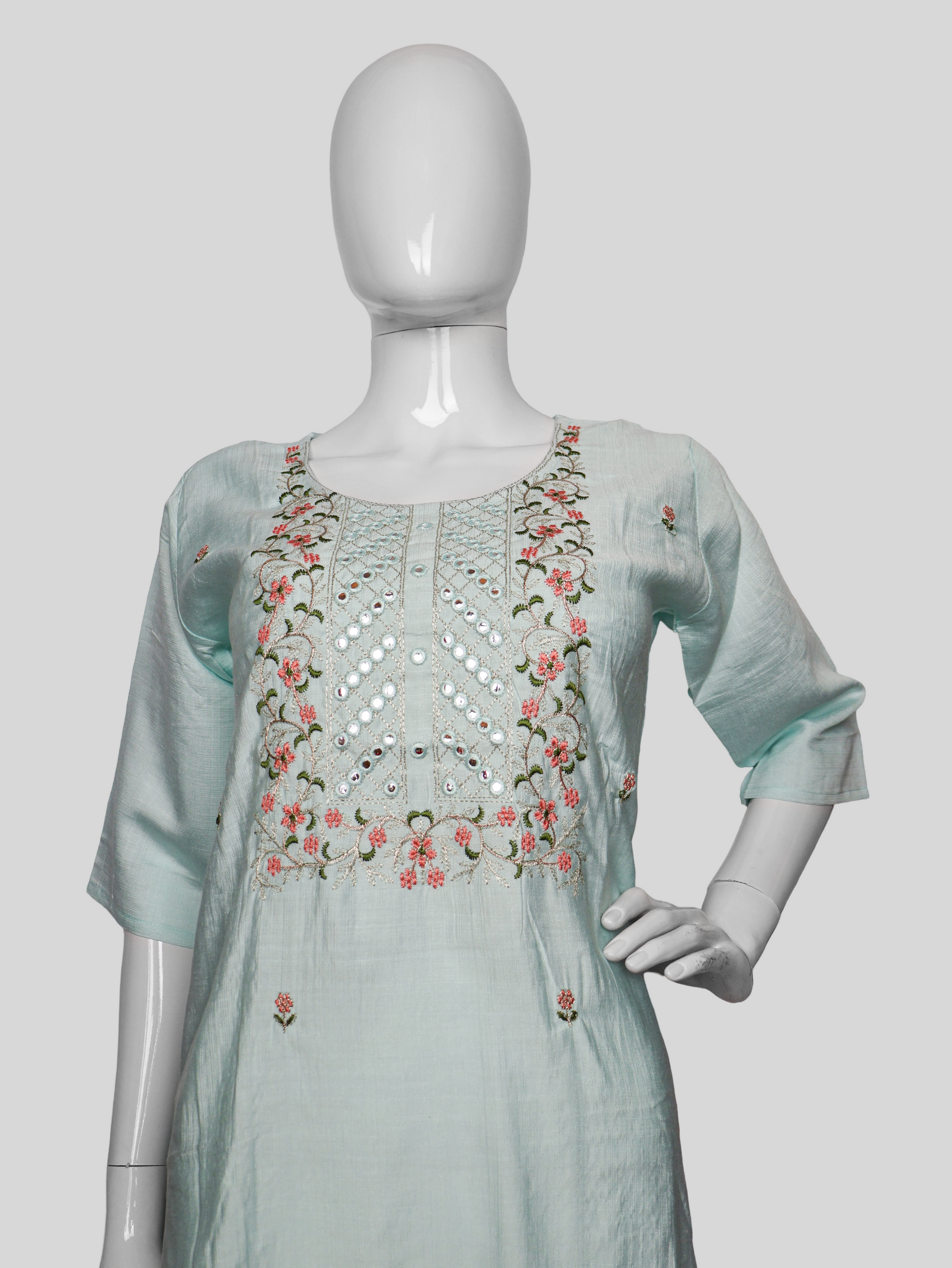 Cotton Kurti with Beautifully Embroidered Neckline-2