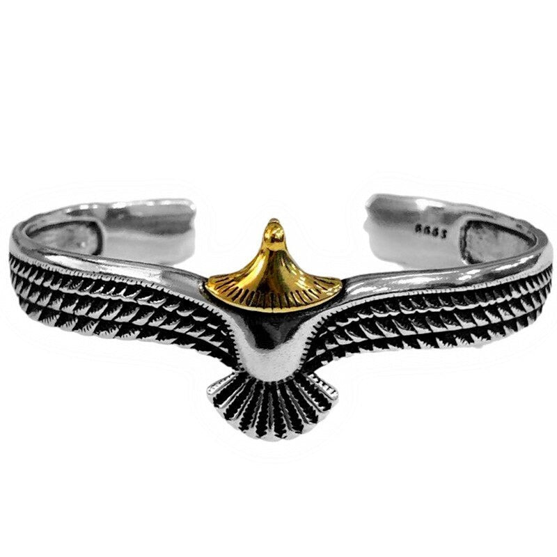 Viking Eagle Cuff Bracelet Valentines Day Gift for Boyfriend Adjustable Open Tribal Wildlife Jewelry Indian Eagle Wing Bracelet-0