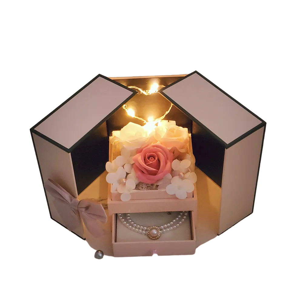 Enchanting Eternal Soap Rose Gift Box with LED Light – A Timeless Gesture-0