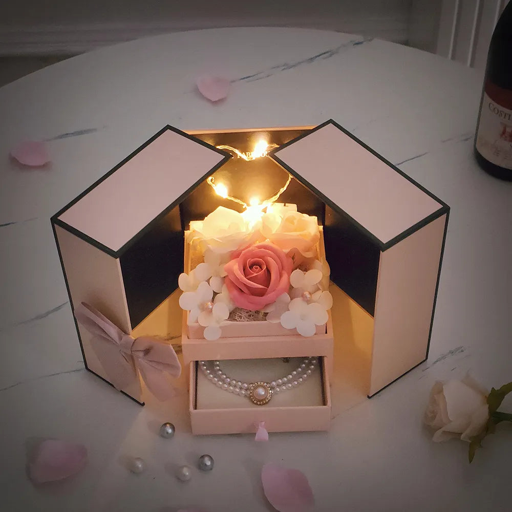 Enchanting Eternal Soap Rose Gift Box with LED Light – A Timeless Gesture-1