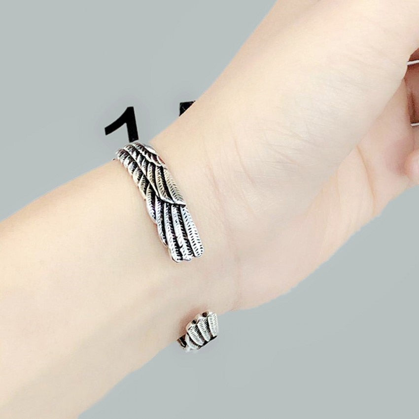 Viking Eagle Cuff Bracelet Valentines Day Gift for Boyfriend Adjustable Open Tribal Wildlife Jewelry Indian Eagle Wing Bracelet-4