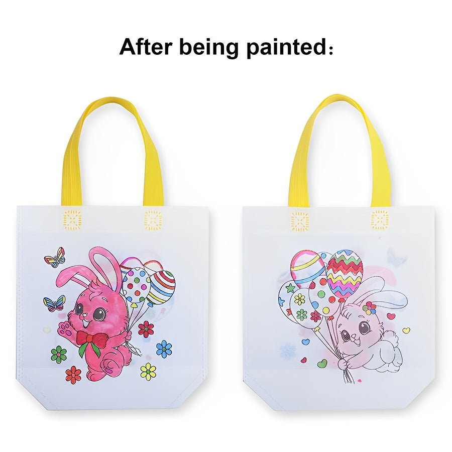5pcs Easter Tote Bags with Bunny and Egg Design-4