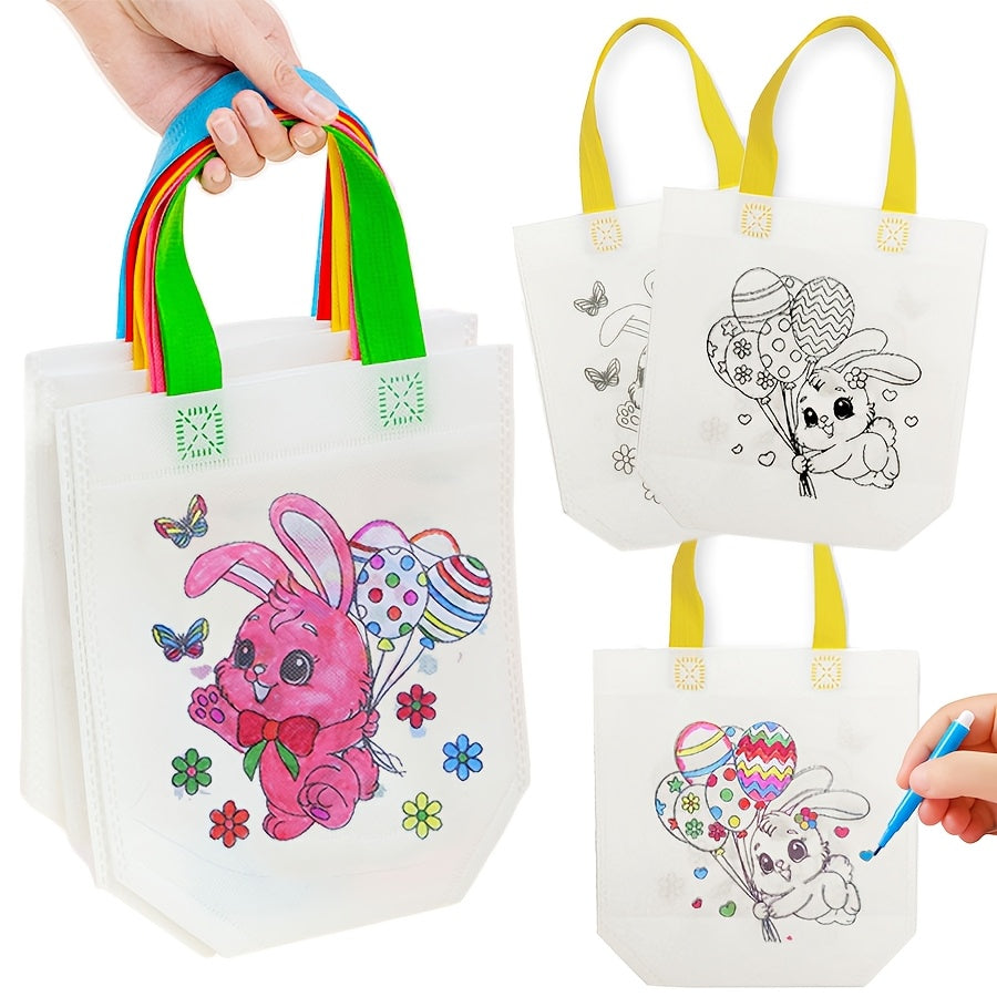 5pcs Easter Tote Bags with Bunny and Egg Design-1