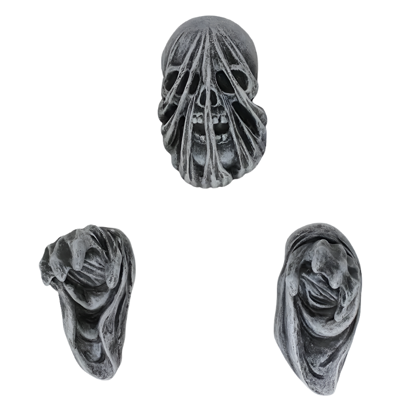 3-Piece Set of 5-Inch Realistic Ghost Hands - Wall-Mounted Head Pendants-0