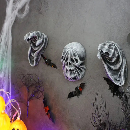 3-Piece Set of 5-Inch Realistic Ghost Hands - Wall-Mounted Head Pendants-1